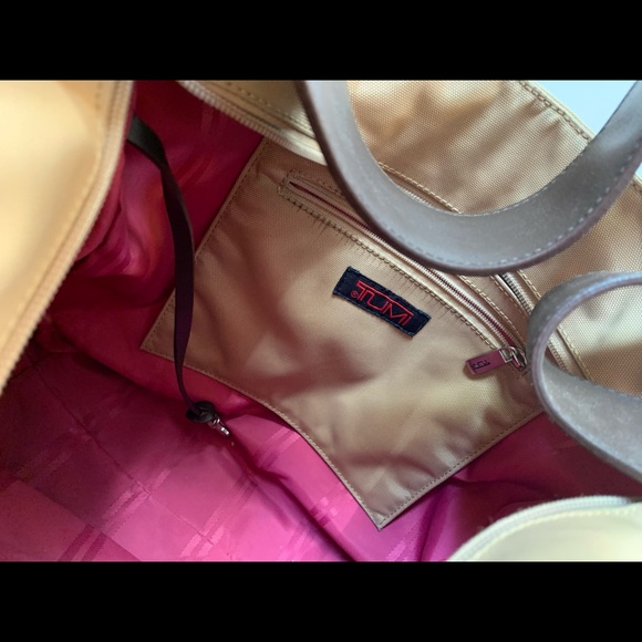 TUMI khaki tan satchel shoulder bag - Picture 6 of 14